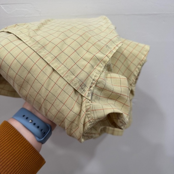 Patagonia Yellow Grid Print Long Sleeve Button Down Shirt Large *flawed* - Picture 9 of 9